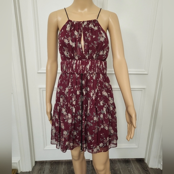 Cinq a Sept Berry Floral Silk Dress - Picture 1 of 4
